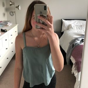 Free people blue silk top